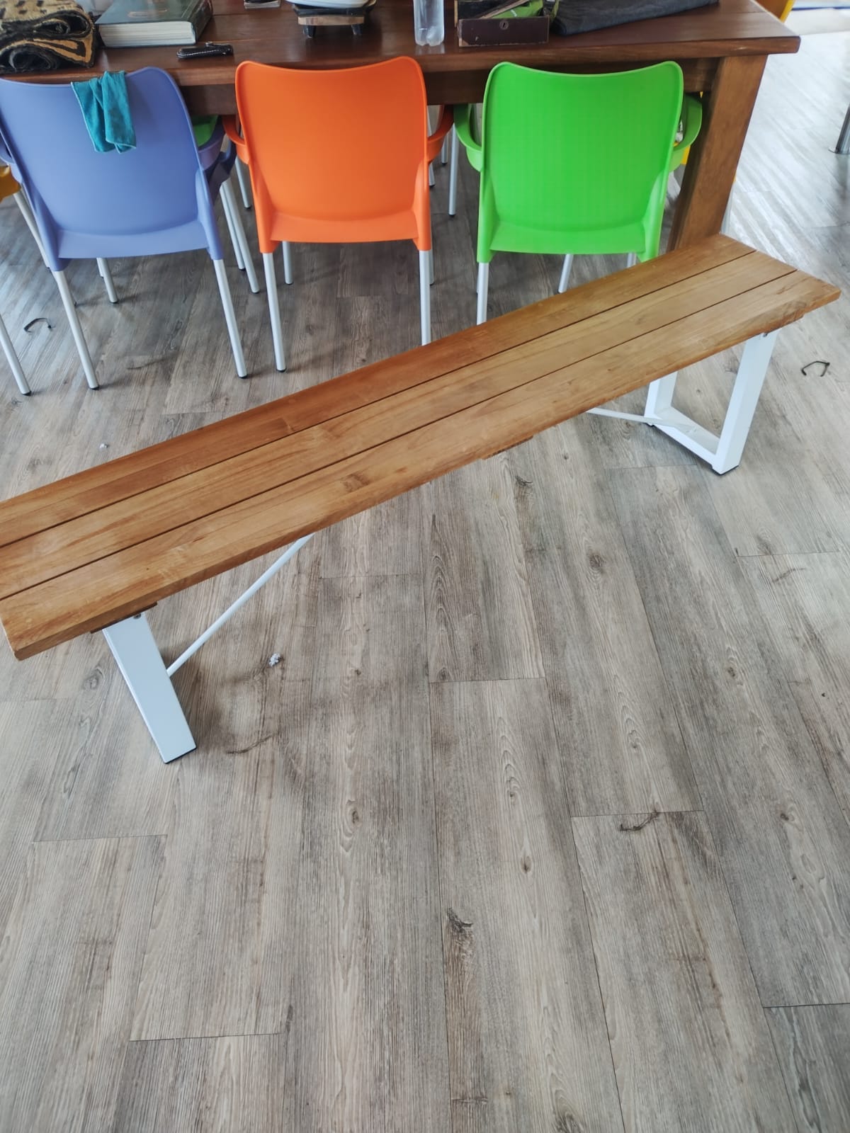 Wooden & Steel Bench